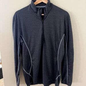 Icebreaker Men's Aero Long Sleeve Half Zip, Size M, Dark Grey Heather